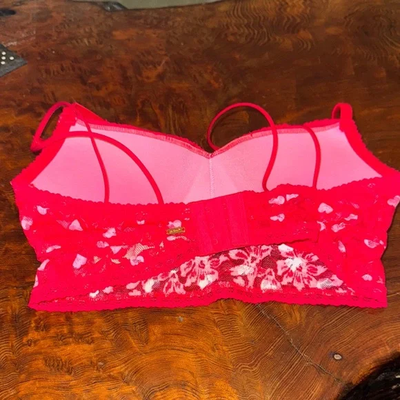 PINK Victoria's Secret Red Heart Lace Bralette - Picture 4 of 4